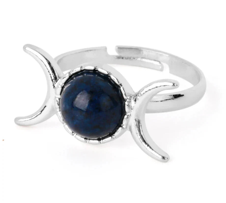 Crystal Triple Moon Rings