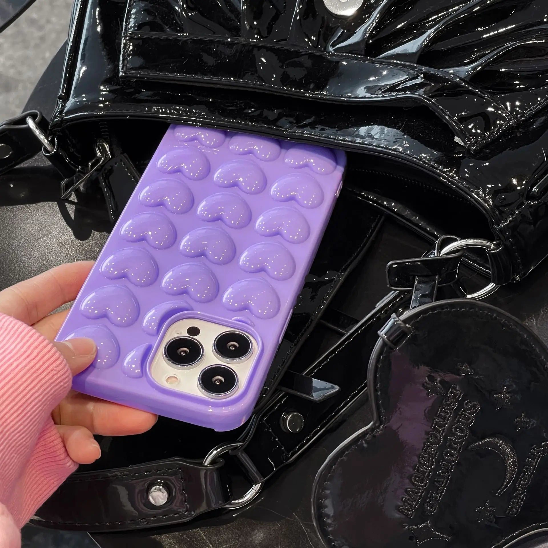 Purple Hearts Phone Case