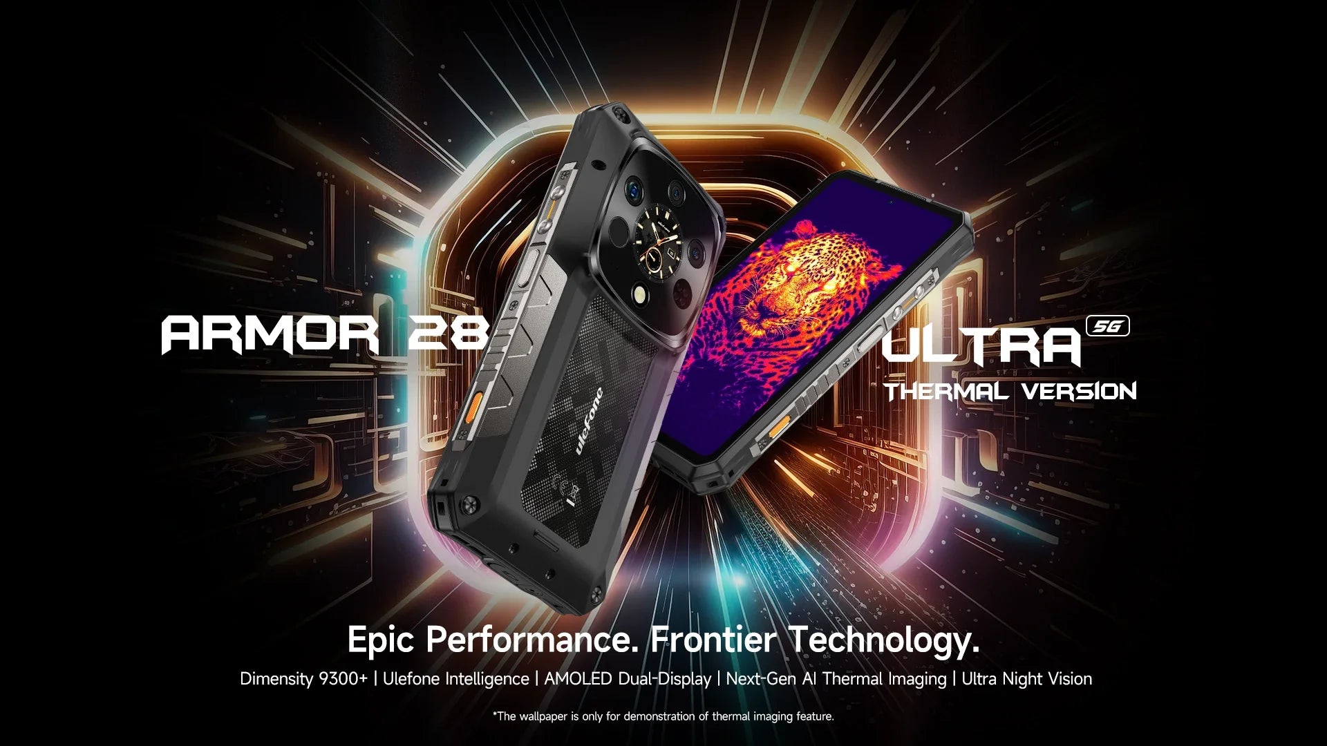 Ulefone AI Armor 28 Ultra 5G Thermal Imaging Rugged Phone MTK Dimensity 9300+ AMOLED Android Smartphone 1TB ROM
