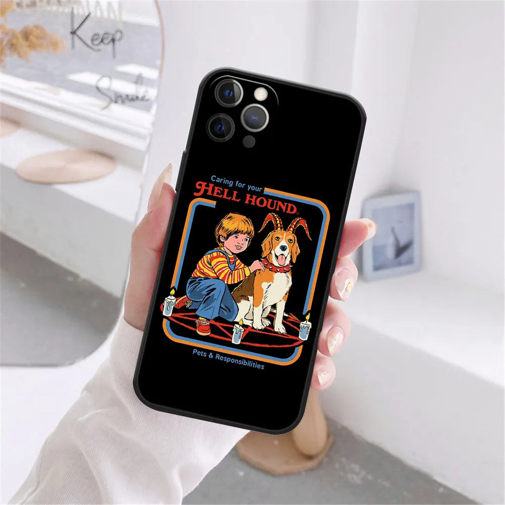 Funny Halloween Let's Summon Demons Graphic Black Soft Silicone Case For iPhone