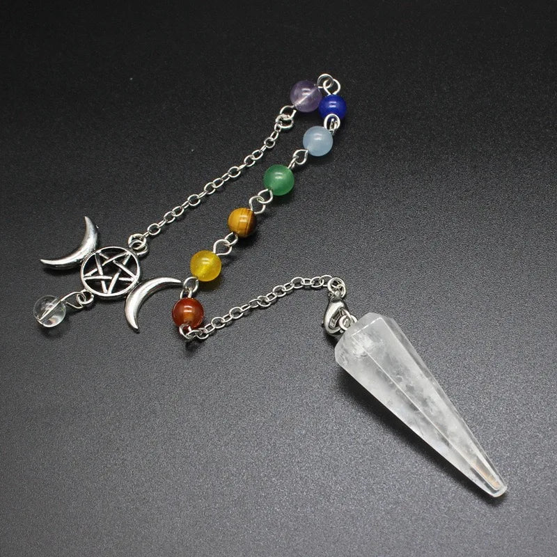 Triple Moon Pentacle Chakra Pendulums