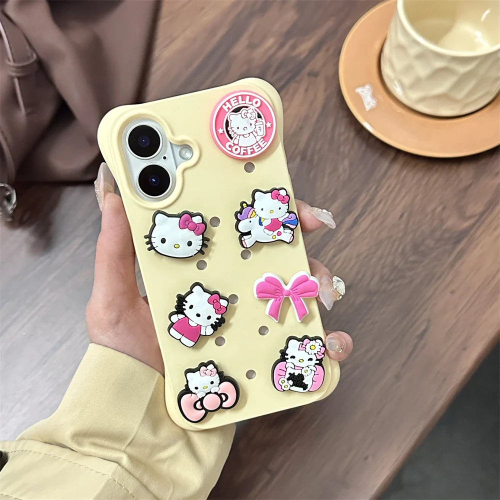Crocs Charms Cute DIY Holes Silicone Soft Phone Case