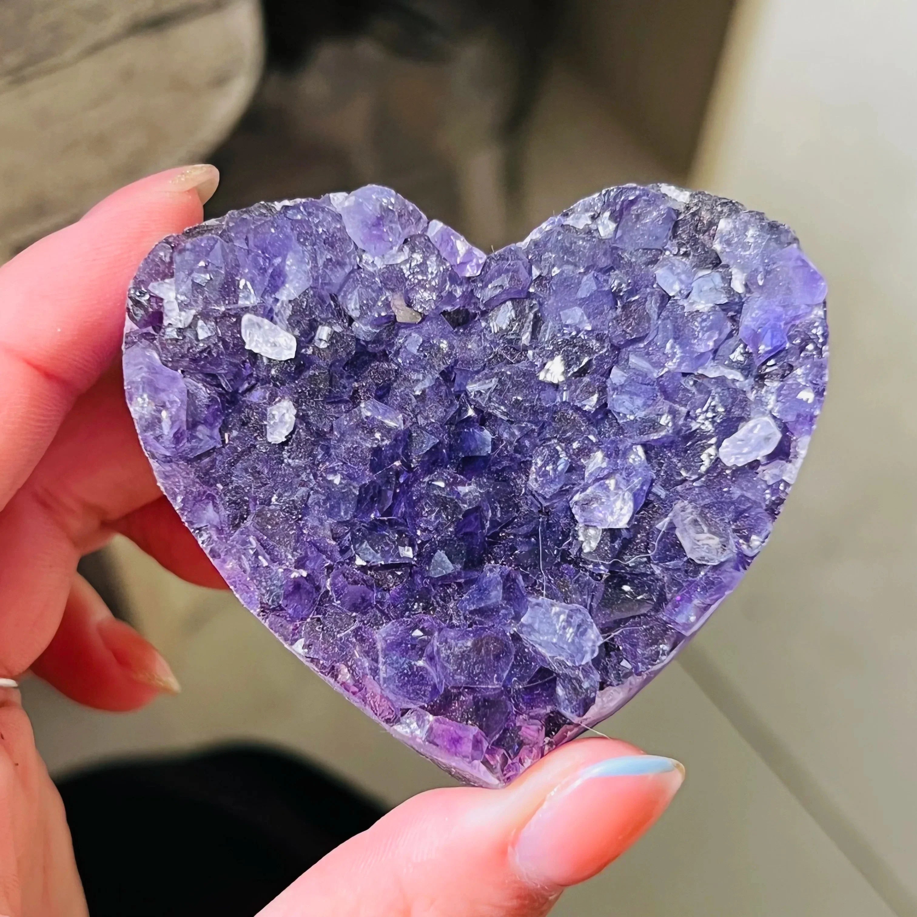 Amethyst Druzy Crystal Heart