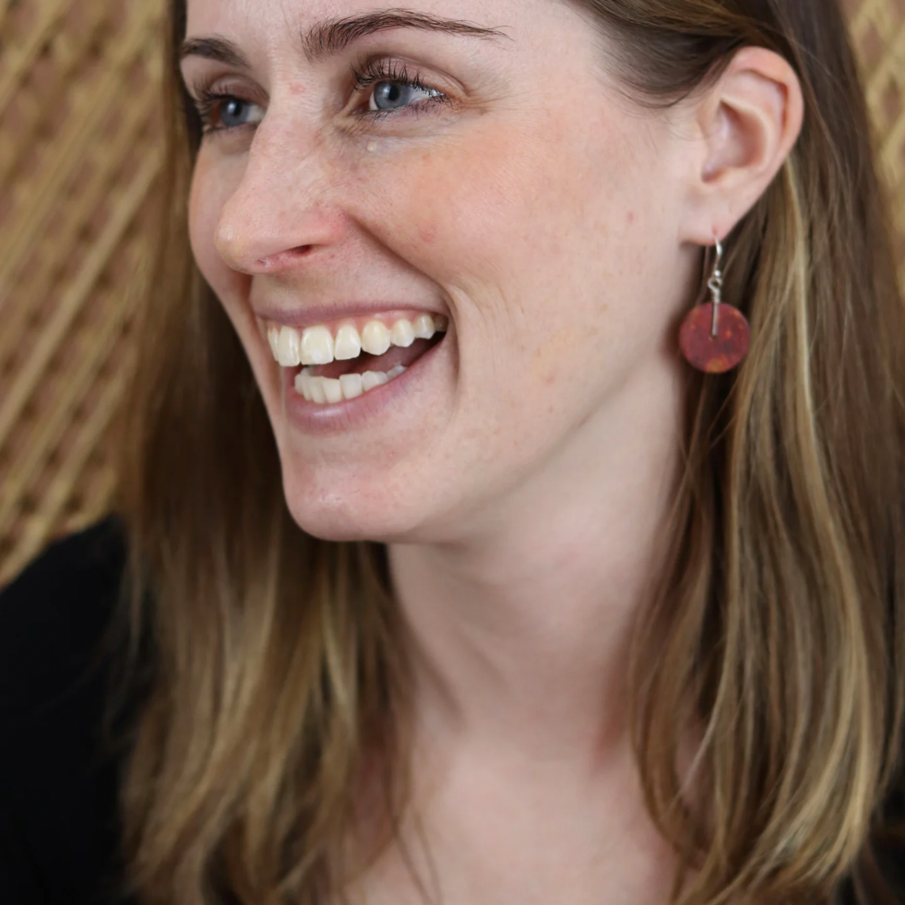 Copper Disc Earrings