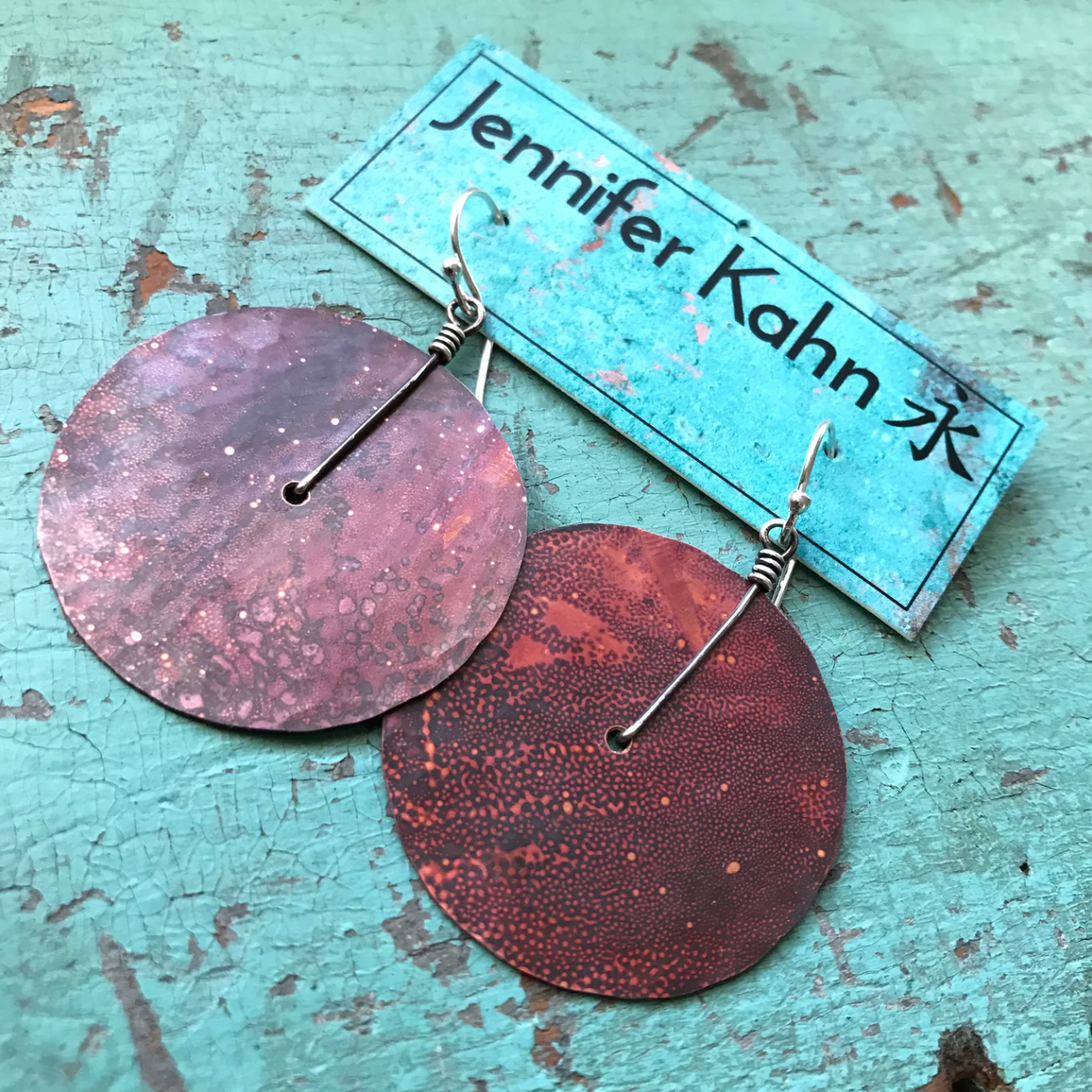 Copper Disc Earrings