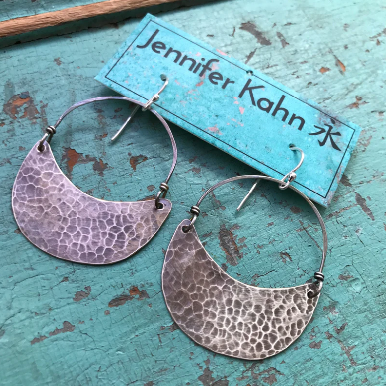 Silver Crescent Earrings