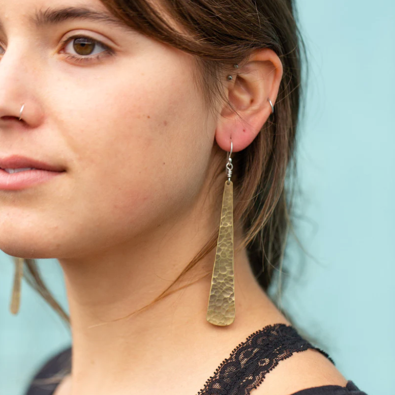 Brass Taper Earrings