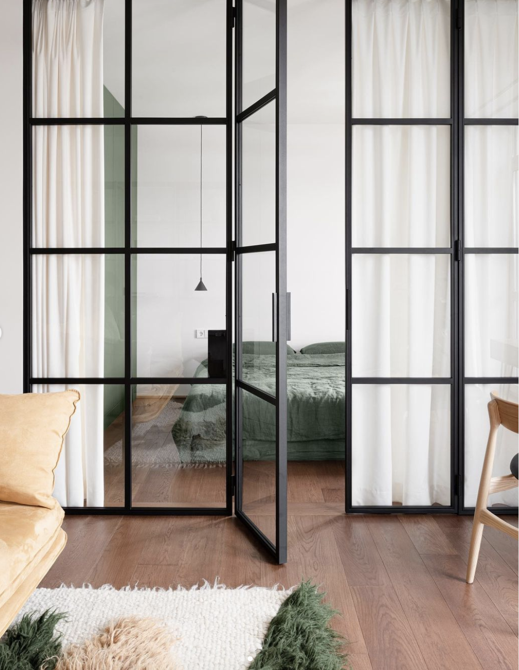 Handwoven Rug "Forest". Natural Sheep Wool