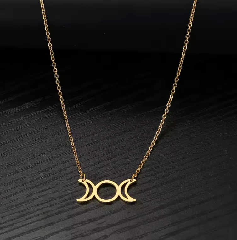 Triple Moon Goddess Necklace