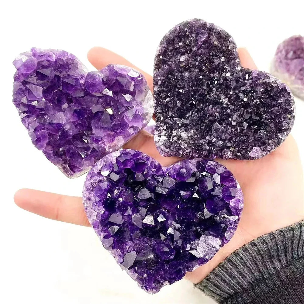 Amethyst Druzy Crystal Heart