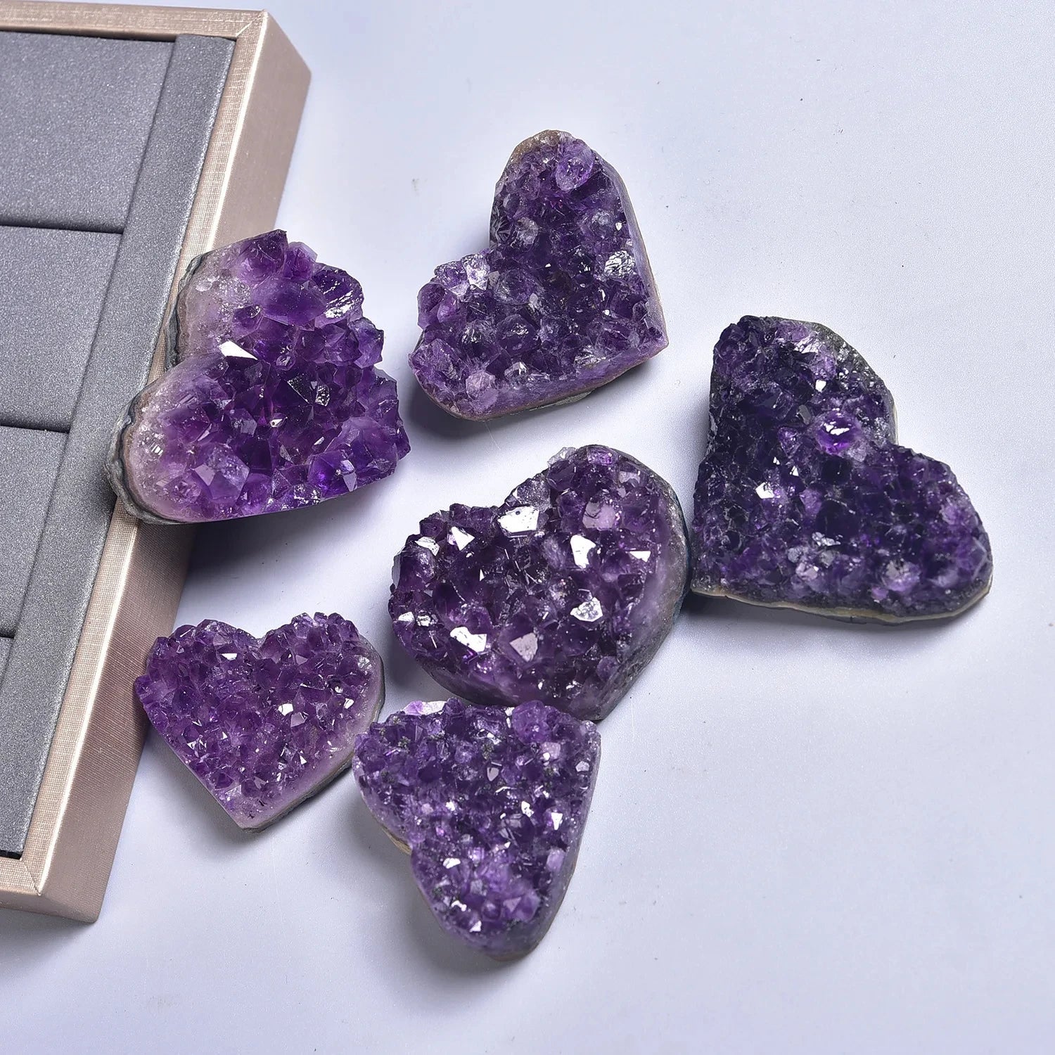 Amethyst Druzy Crystal Heart