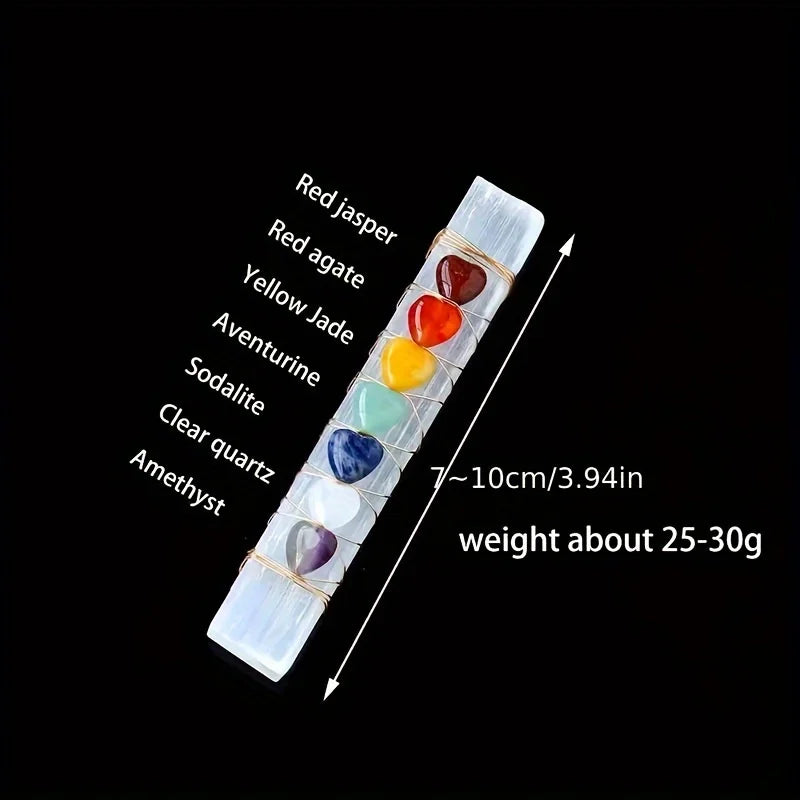 Chakra Heart Selenite Wand