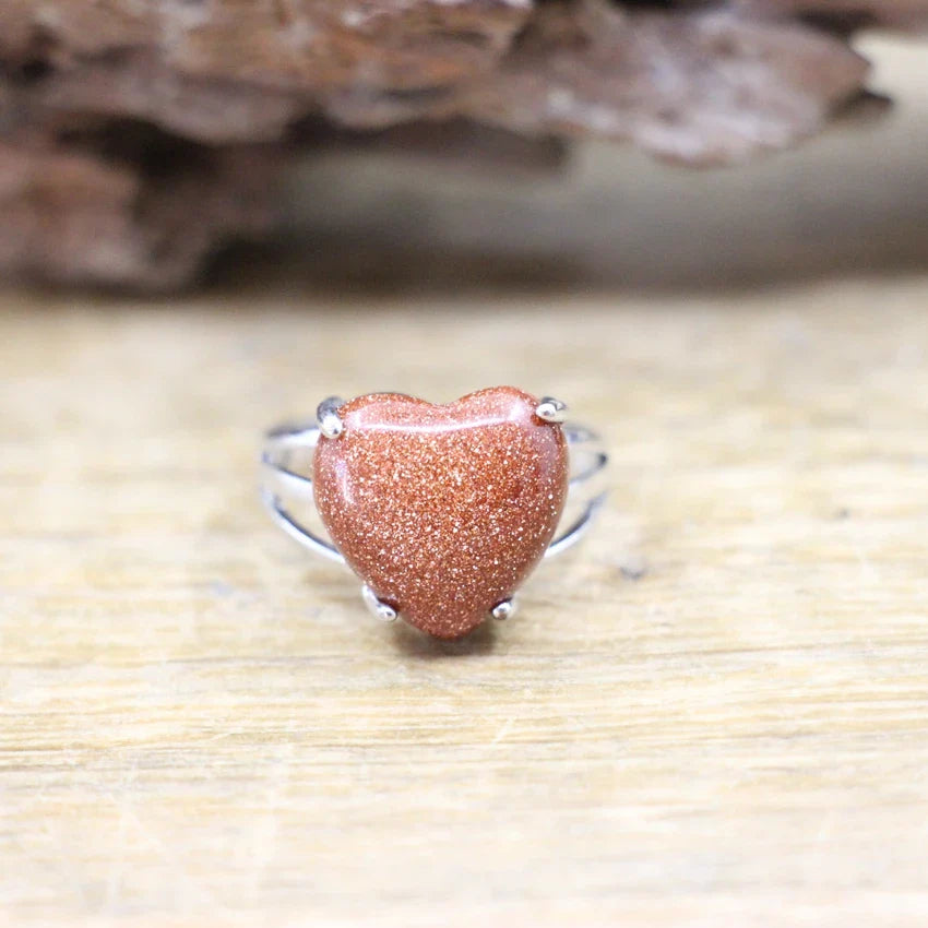 Crystal Heart Rings