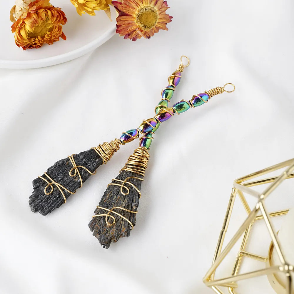 Crystal Wire Wrap Brooms