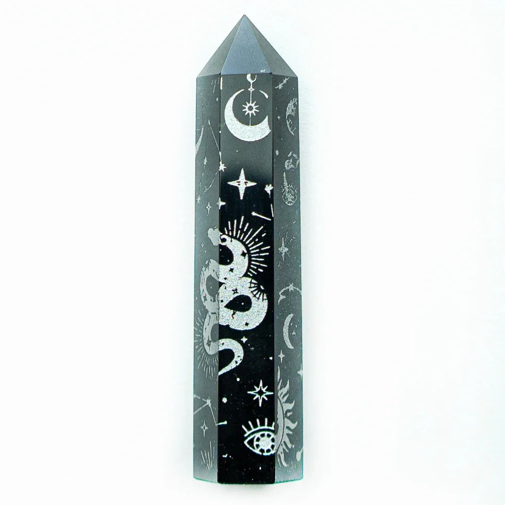 Snake, Sun, Moon, Star Crystal Tower Obelisks