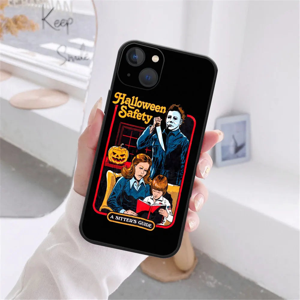 Funny Halloween Let's Summon Demons Graphic Black Soft Silicone Case For iPhone