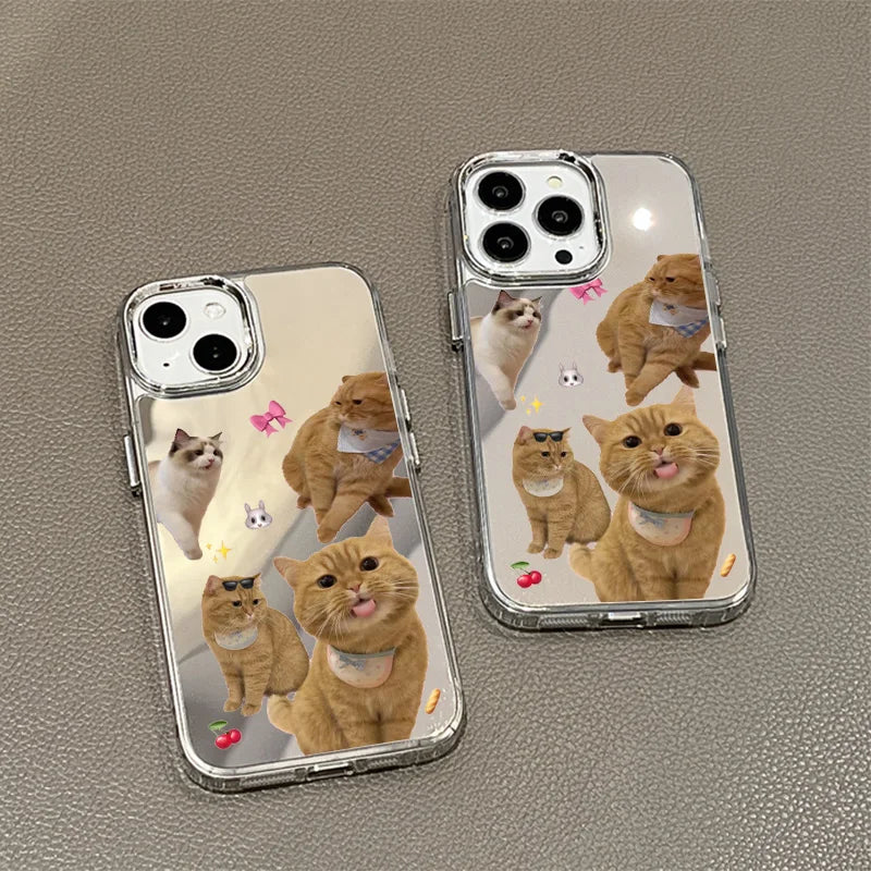 Cute Cat Soft Mirror Phone Case