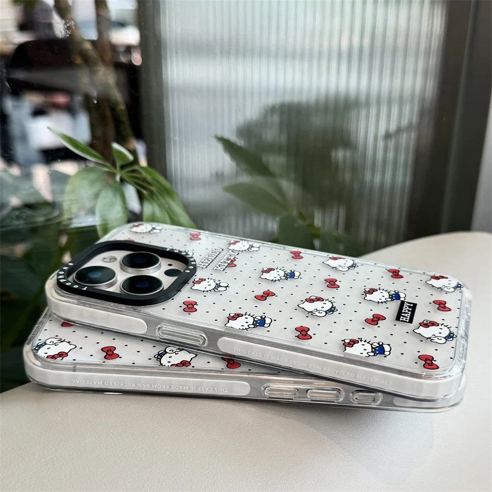White Cute Mini Red Bow Hello Kitty Phone Case