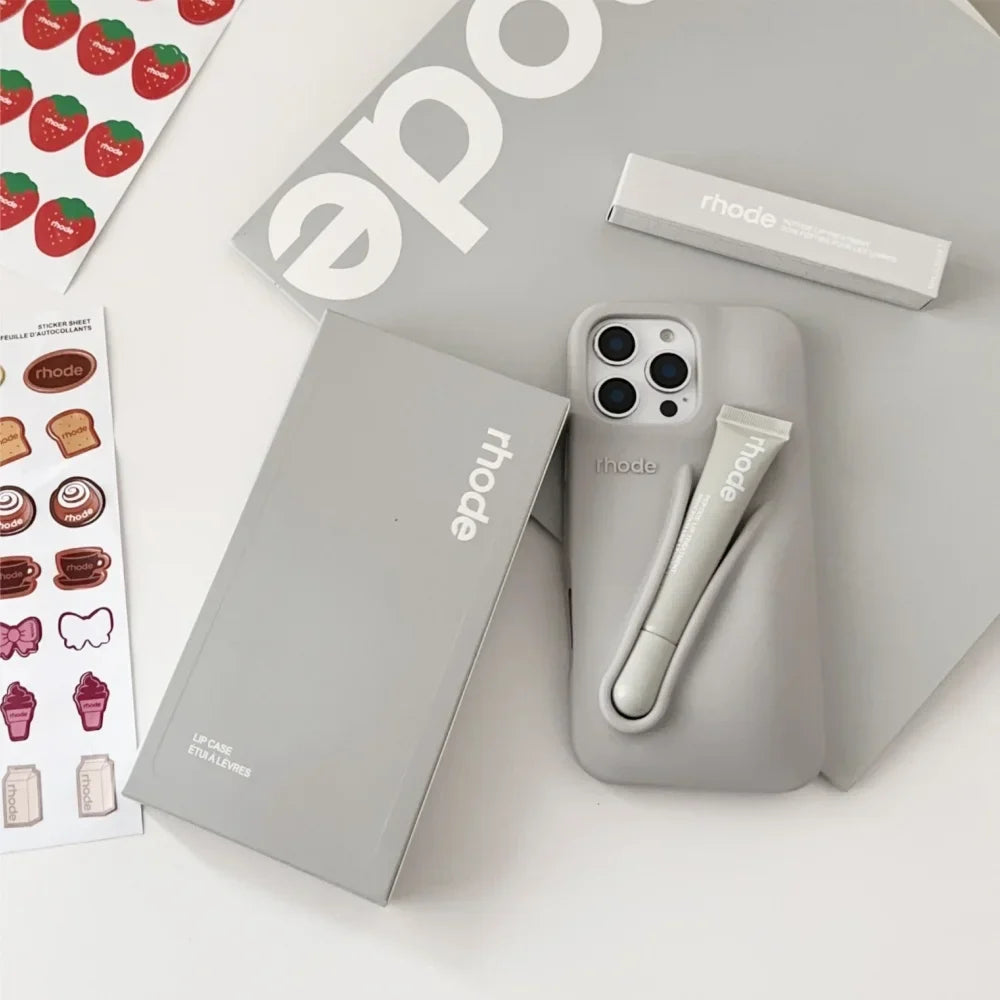 4 Piece Gift Set Rhode Lip iPhone Case With Shopping Bag