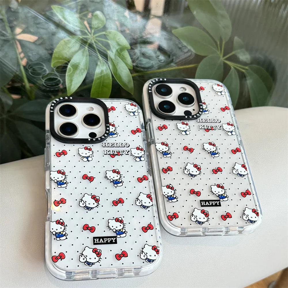 White Cute Mini Red Bow Hello Kitty Phone Case
