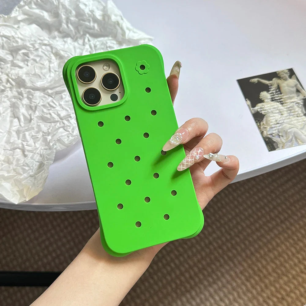 Fashion Diy Charms Holes Phone Case For iPhone