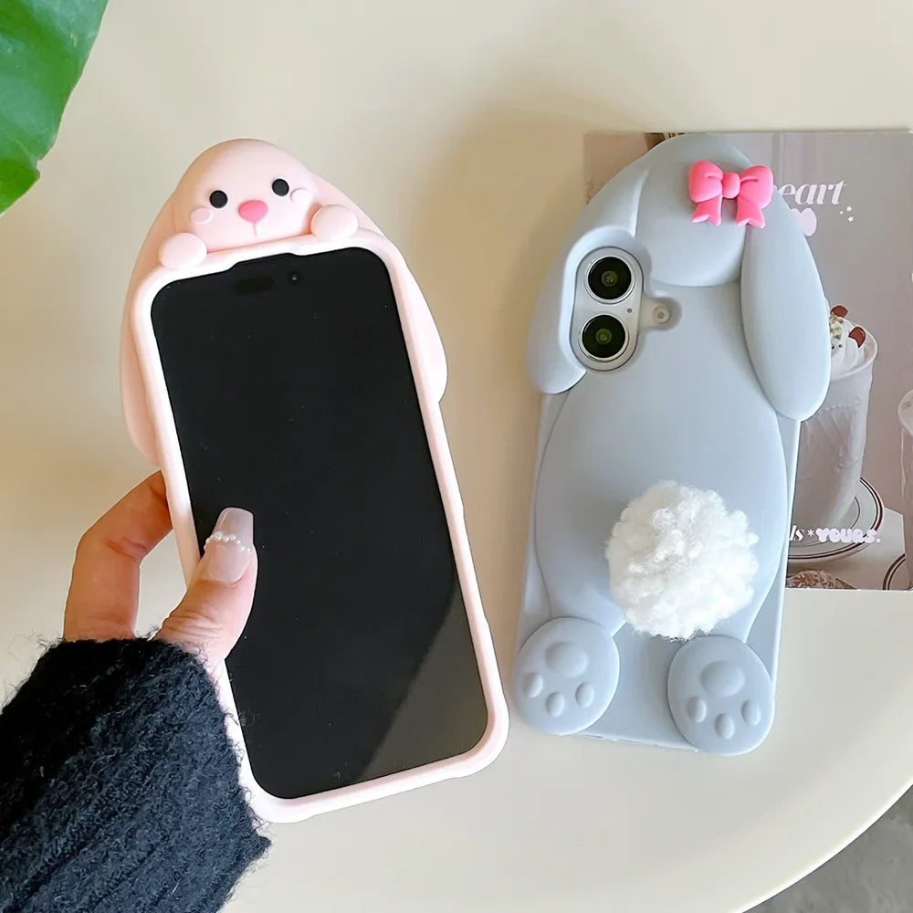 Cute Cartoon Hairball Tail Holder Benny Rabbit Phone Case