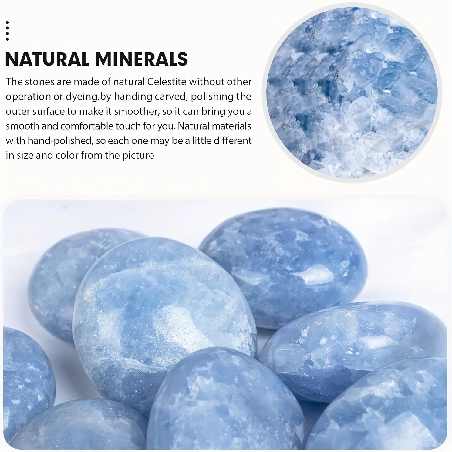 Celestite Palm Stone