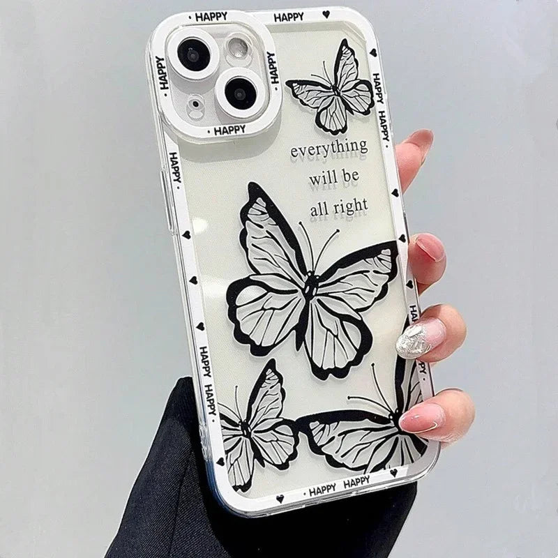 Cute Pink Butterfly Pattern Phone Case