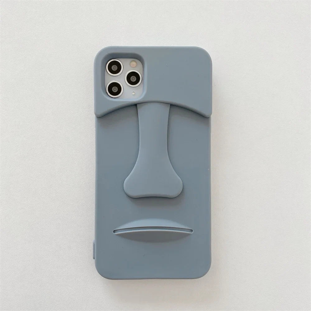 Luxury Retro moai statue 3D Phone Case