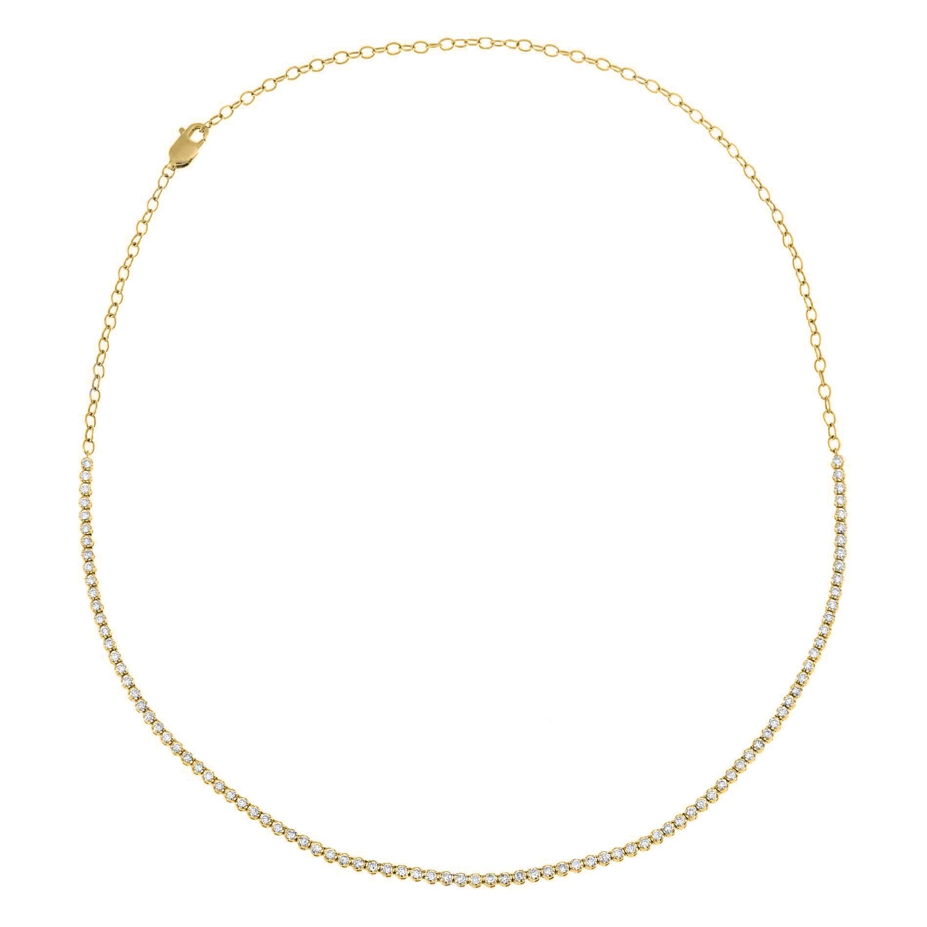  Thin Diamond Tennis Choker 14K - Adina's Jewels