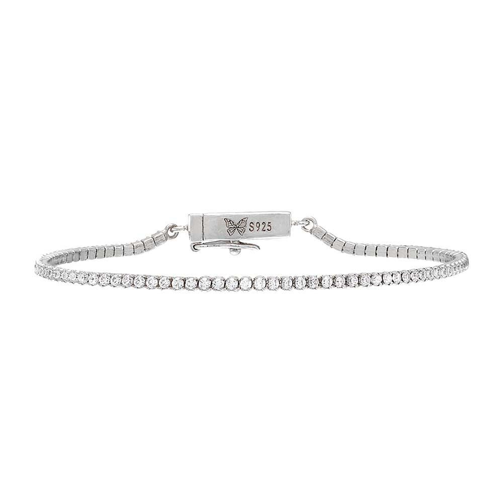 Silver Classic Thin Tennis Bracelet - Adina's Jewels