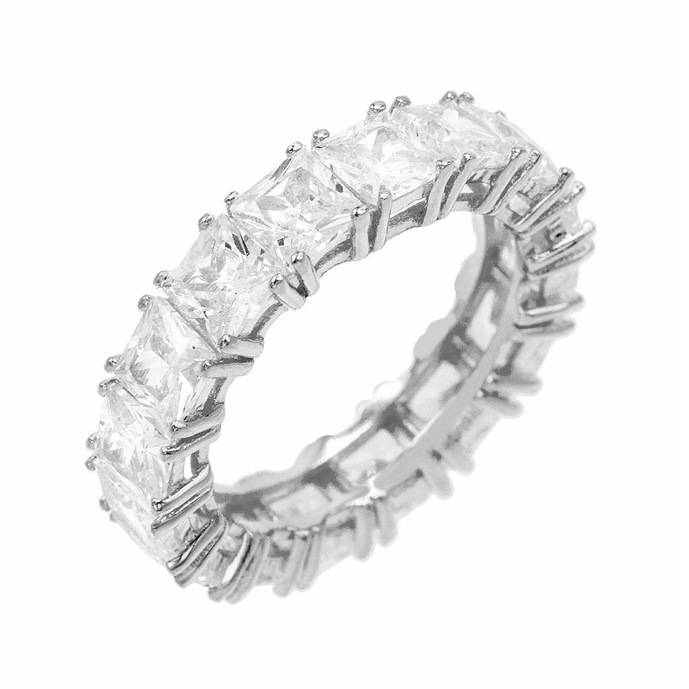 Silver / 5 Princess Cut Eternity Band - Adina's Jewels