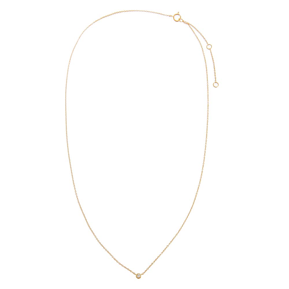  Diamond Tiny Bezel Necklace 14K - Adina's Jewels