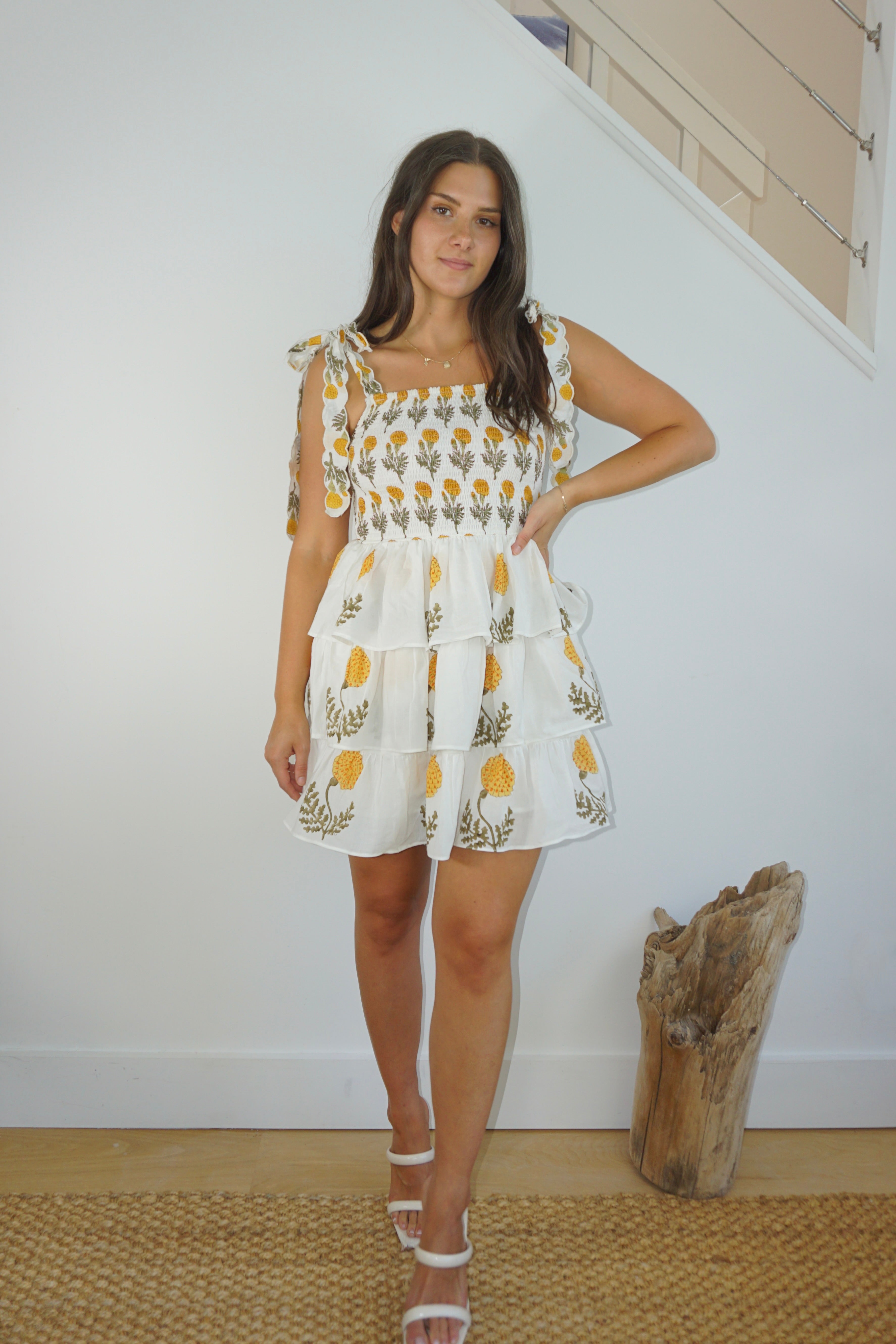 Skye Mini Dress in Marigold