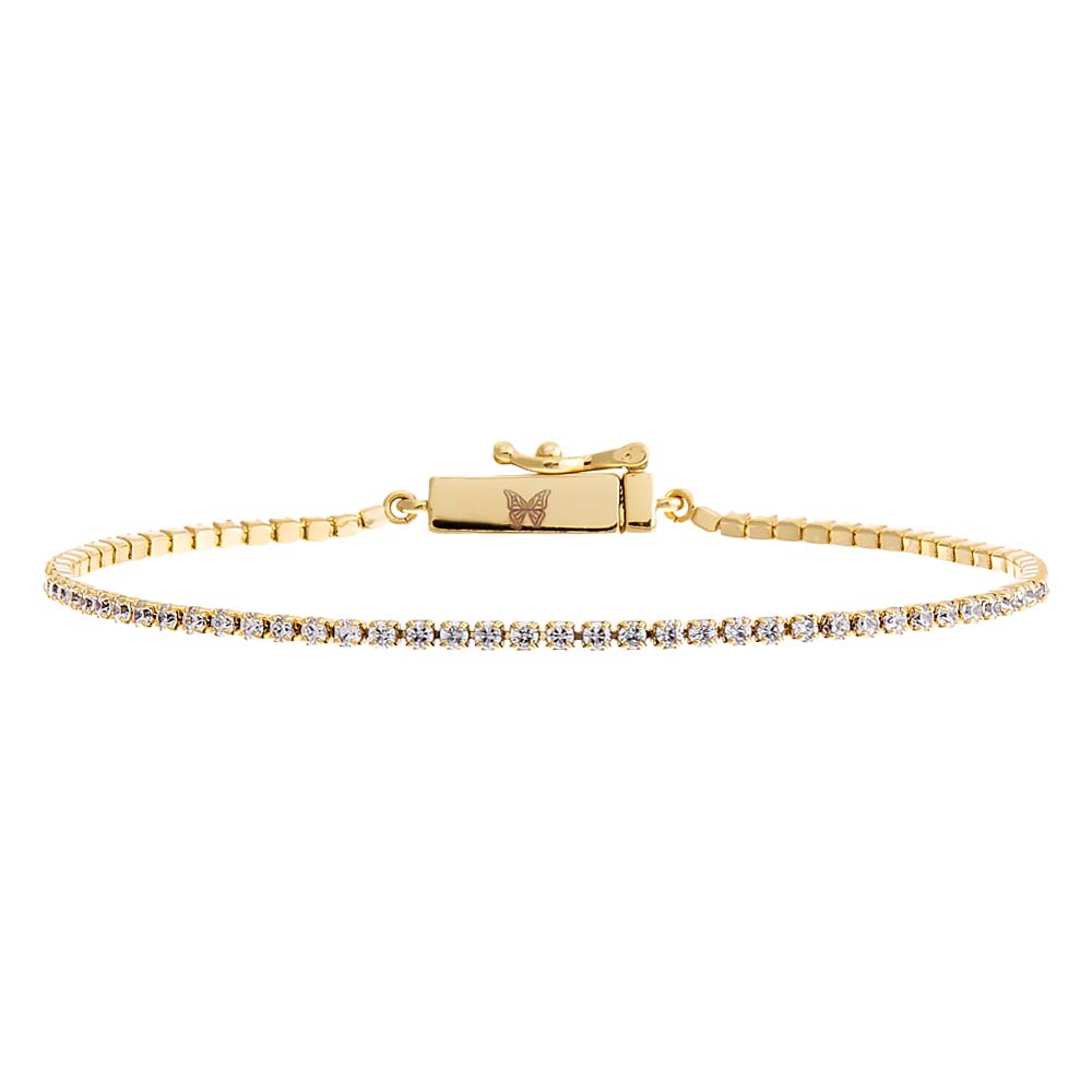 Gold Classic Thin Tennis Bracelet - Adina's Jewels
