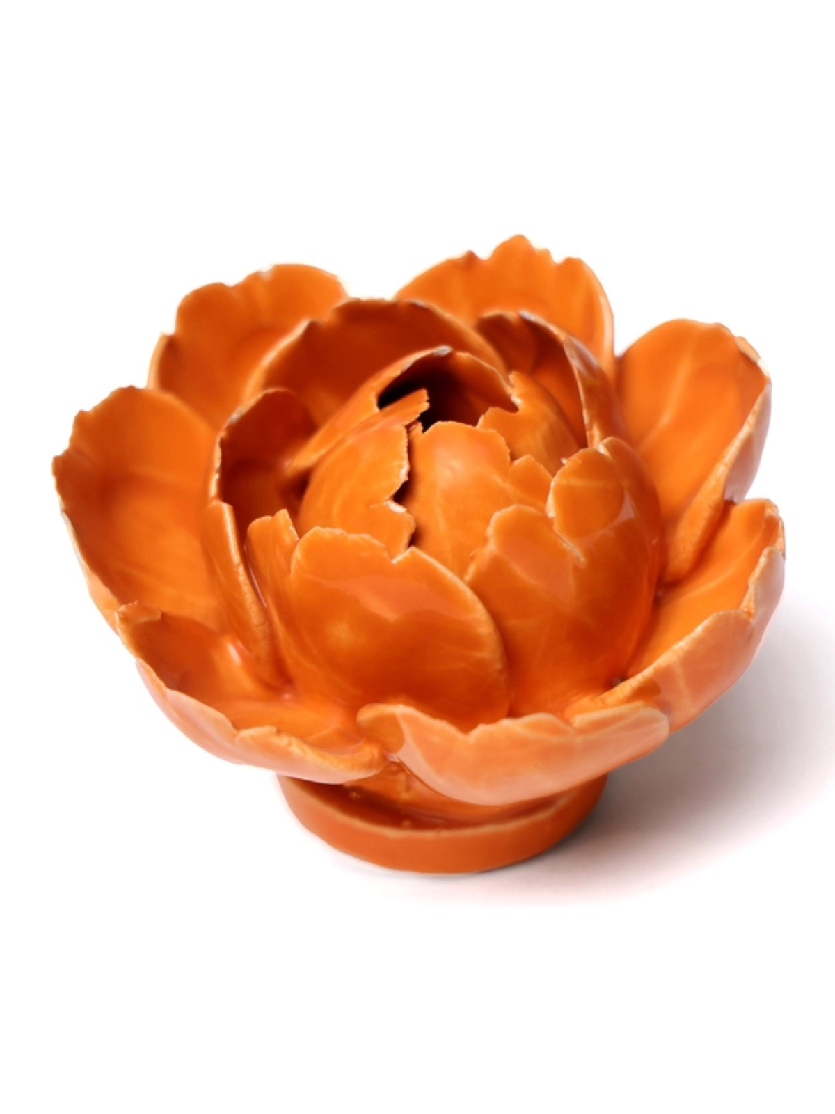 Ceramic Small Orange Peony Flower