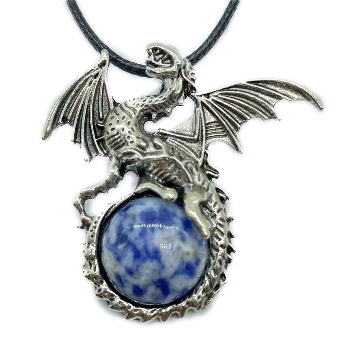 Crystal Circle Dragon Necklaces
