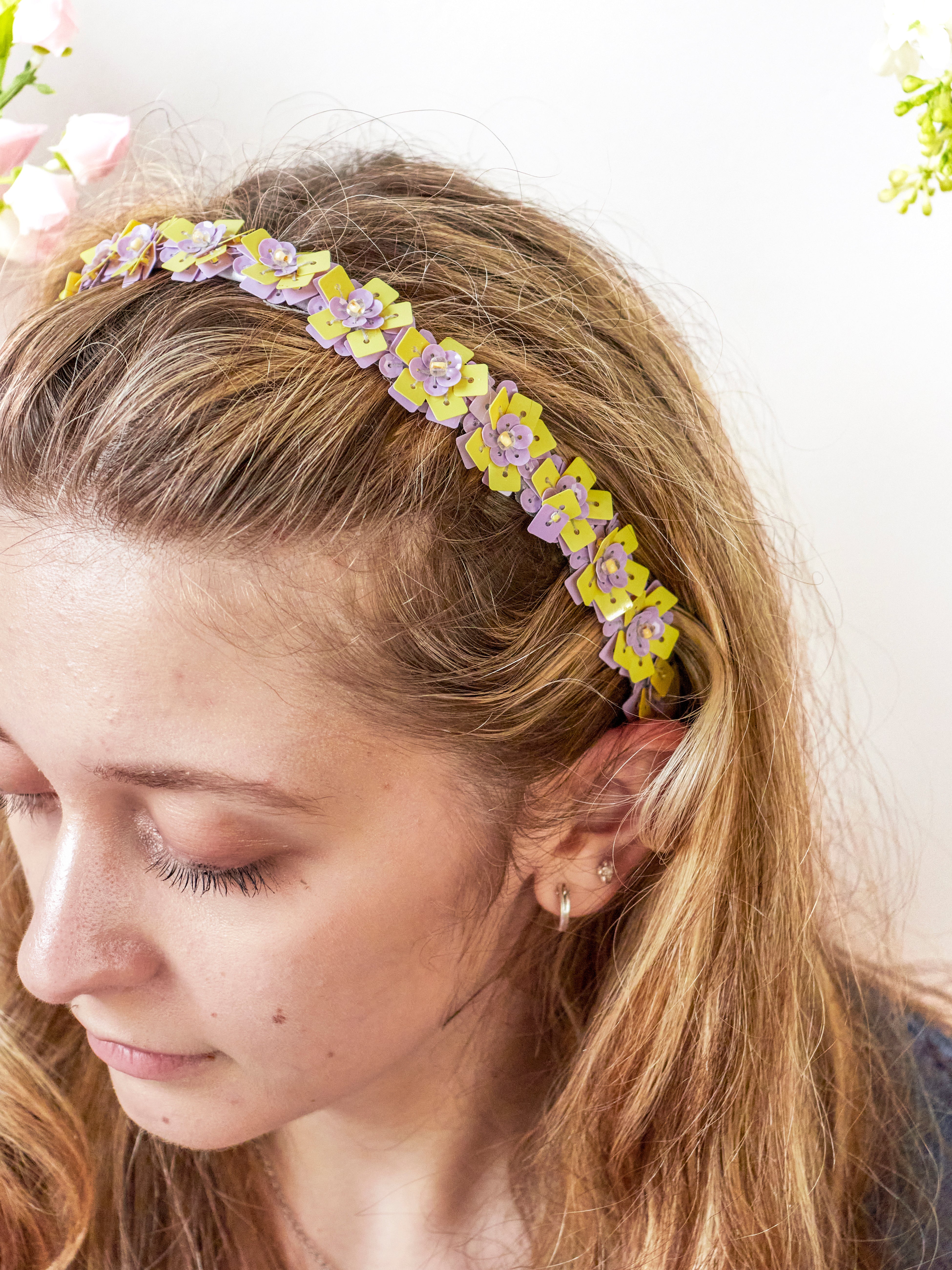 Spring Flowers Sequin Headband