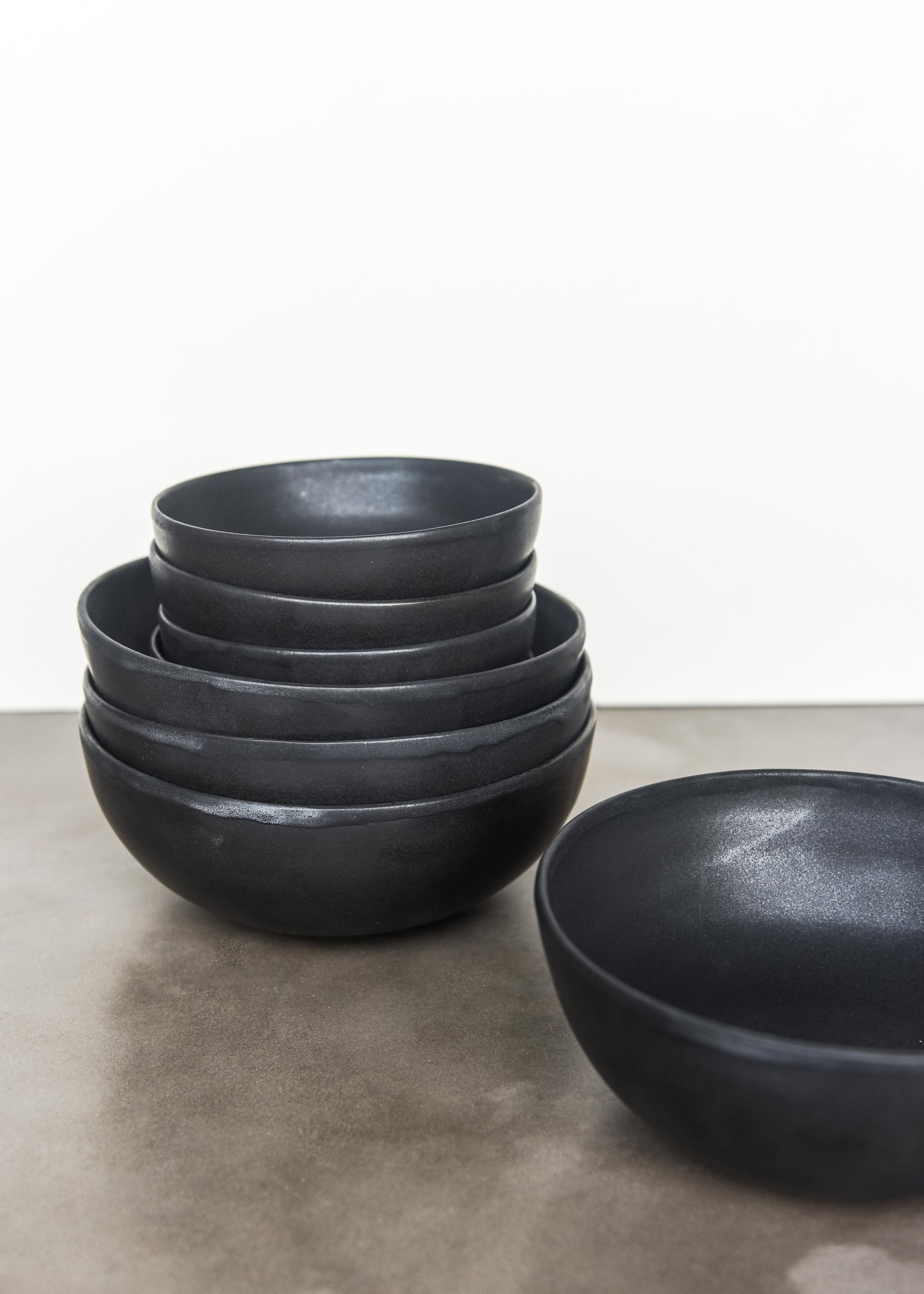 Black Matte Stoneware Mini Bowl