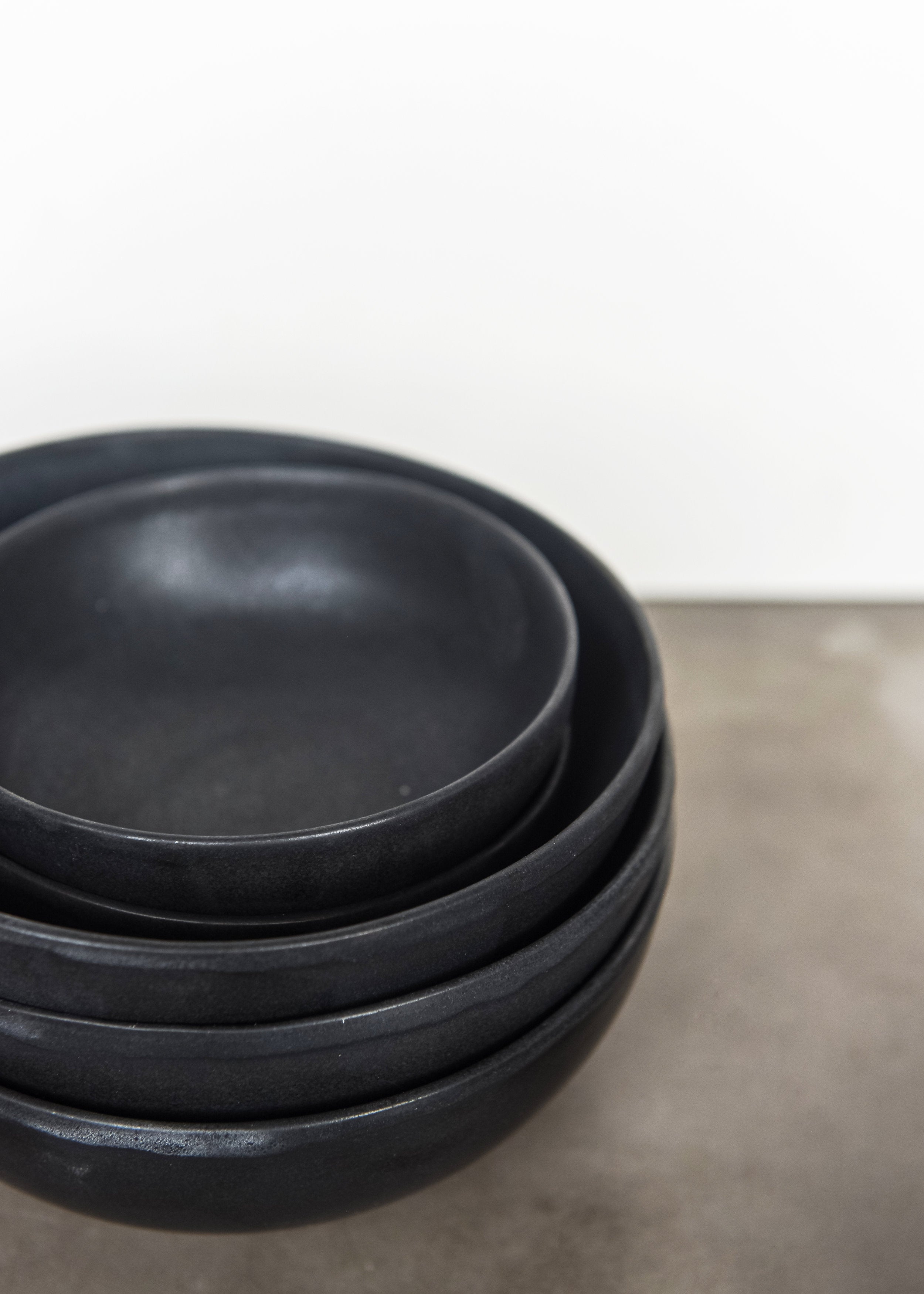 Black Matte Stoneware Mini Bowl