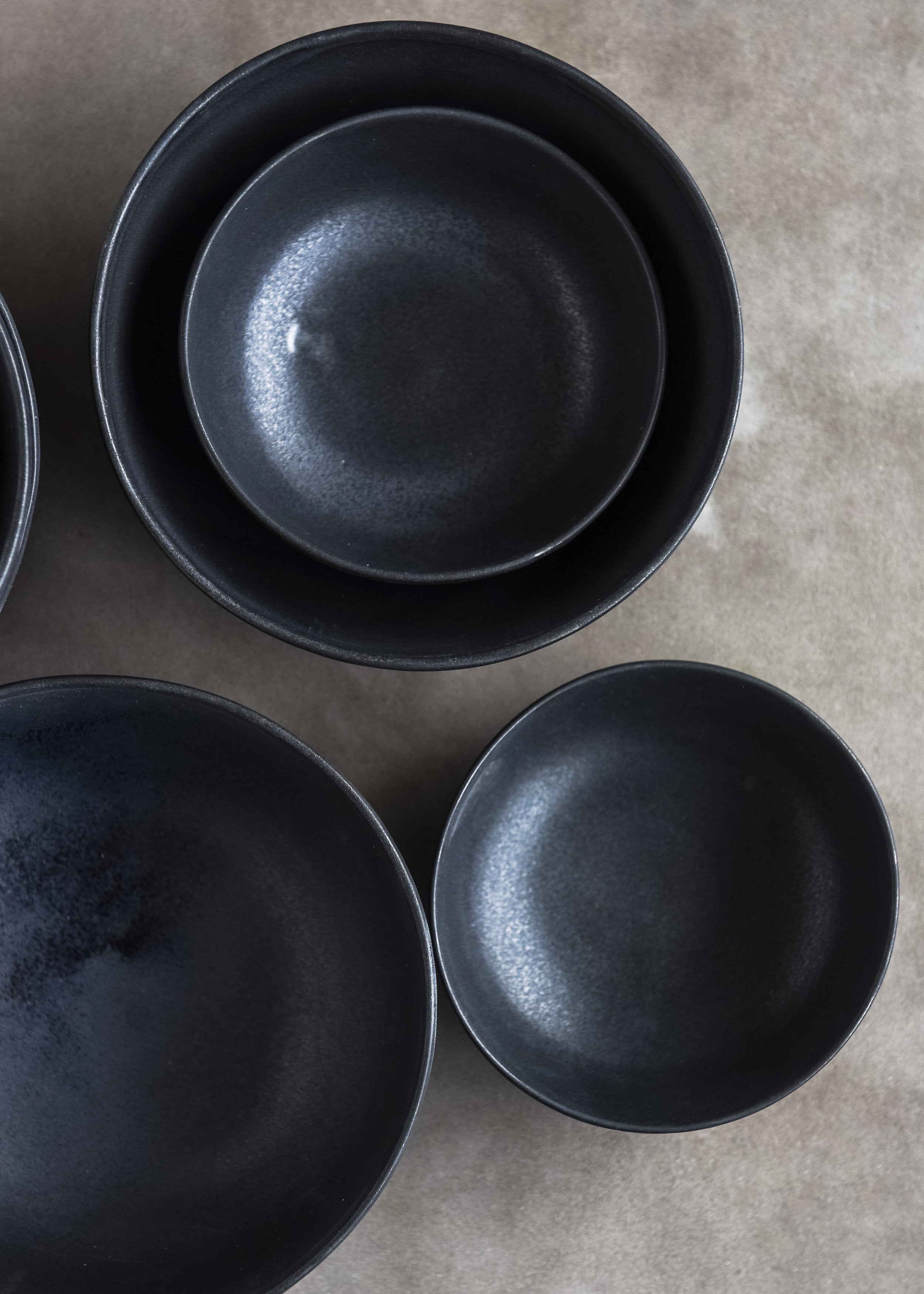 Black Matte Stoneware Mini Bowl