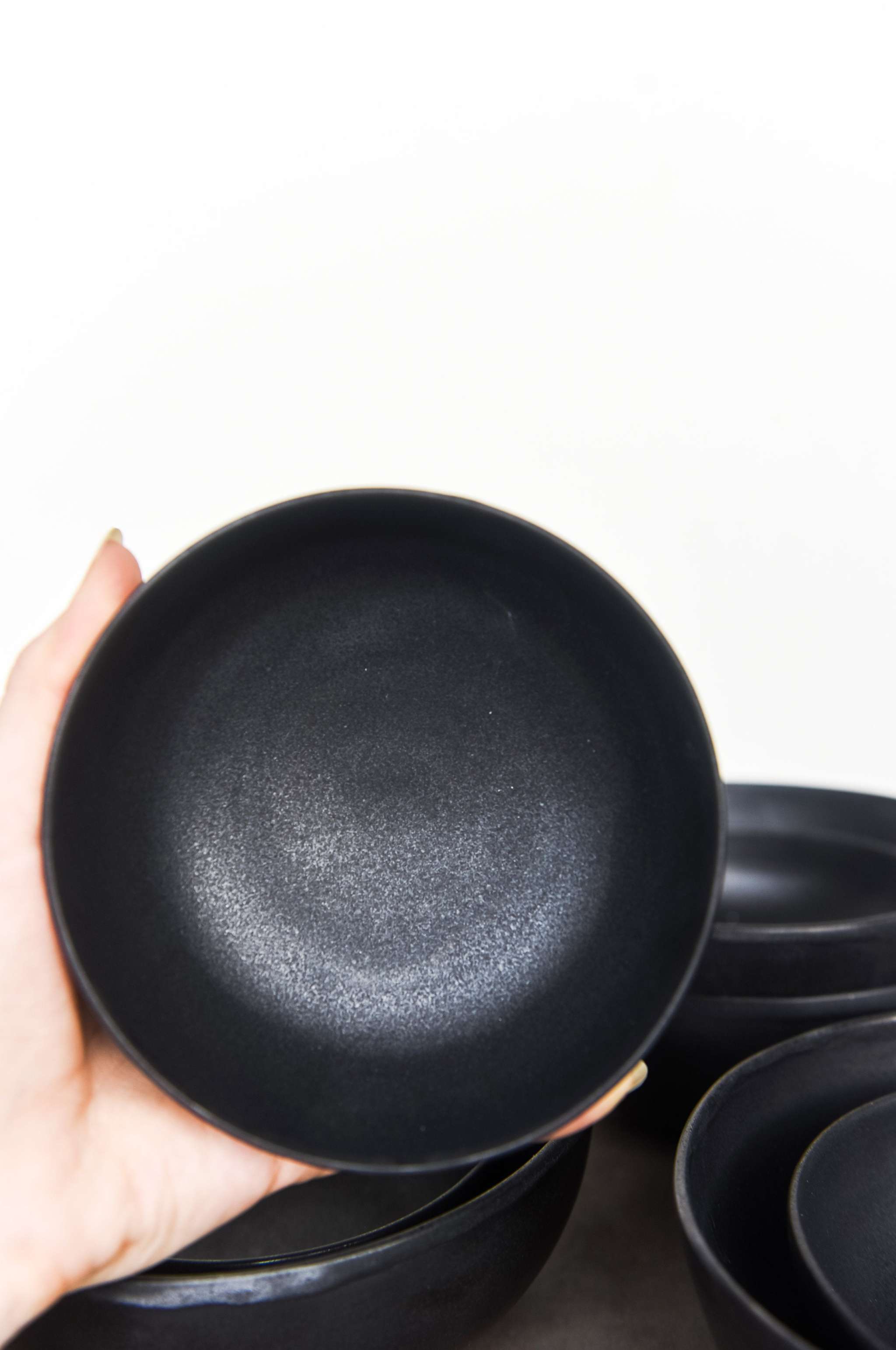 Black Mini Bowl - Handmade Stoneware Black Matte Sauce Bowl