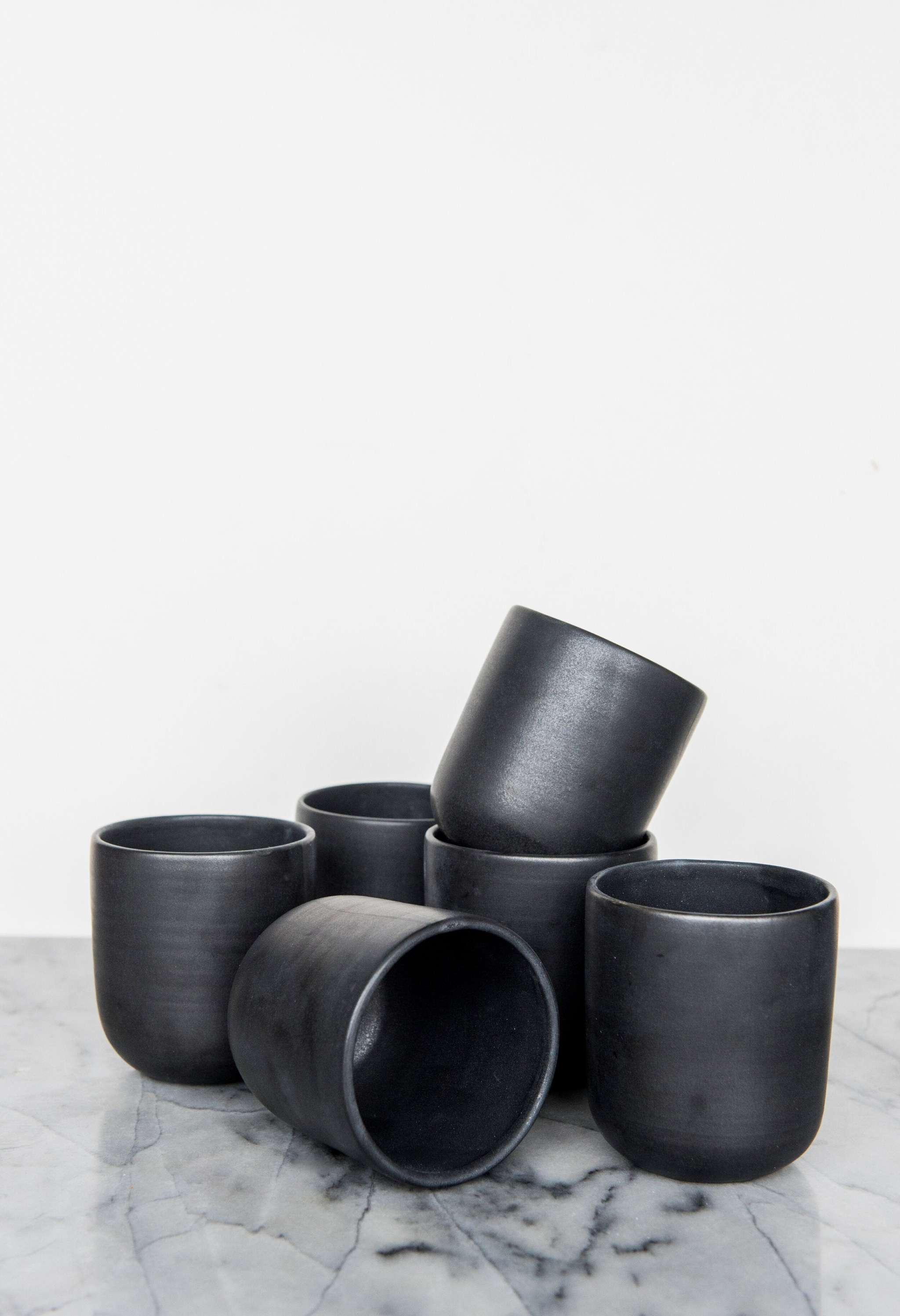 Handmade Stoneware Cup - Black Matte Cup for Coffee and Tea