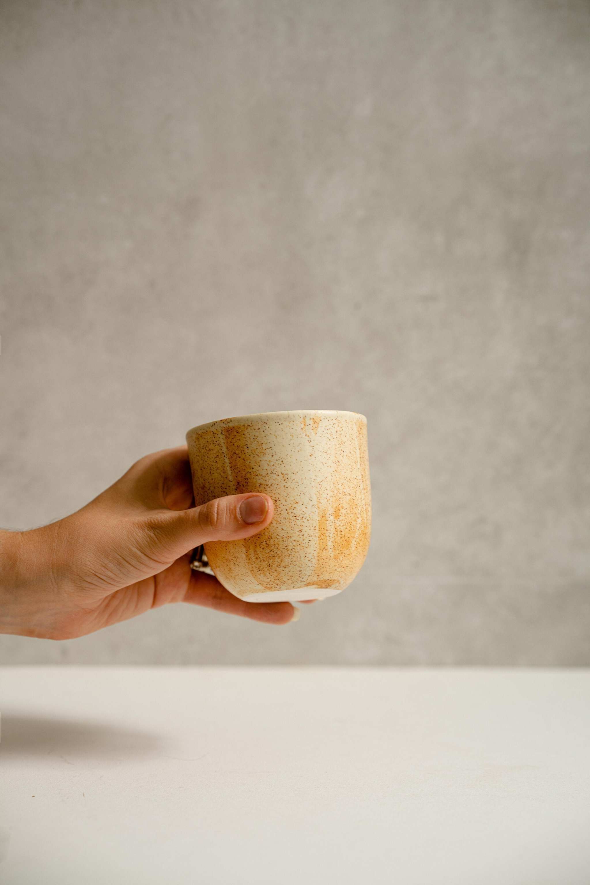 Stoneware Beige Coffee Cup