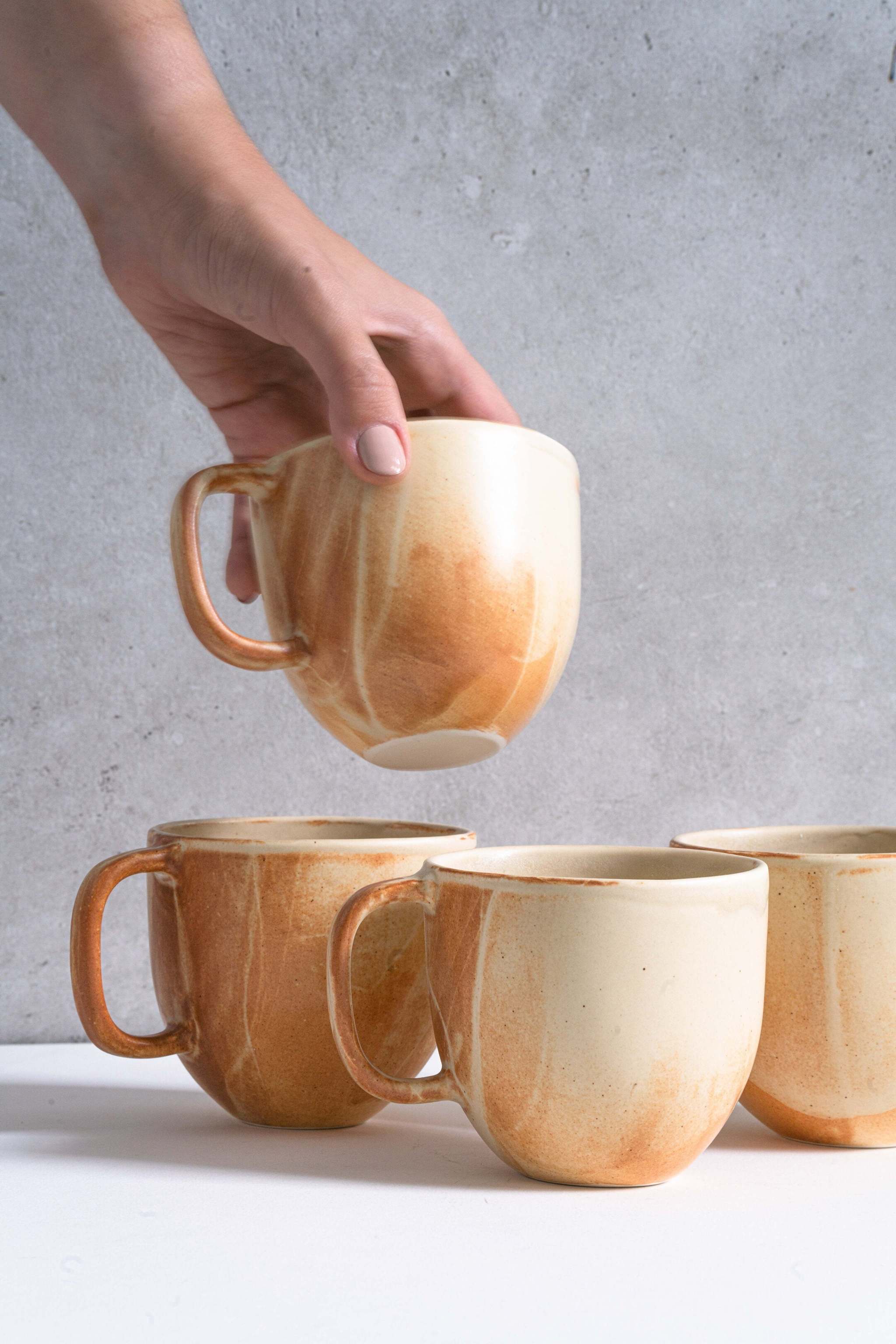 Stoneware Beige Coffee Mug