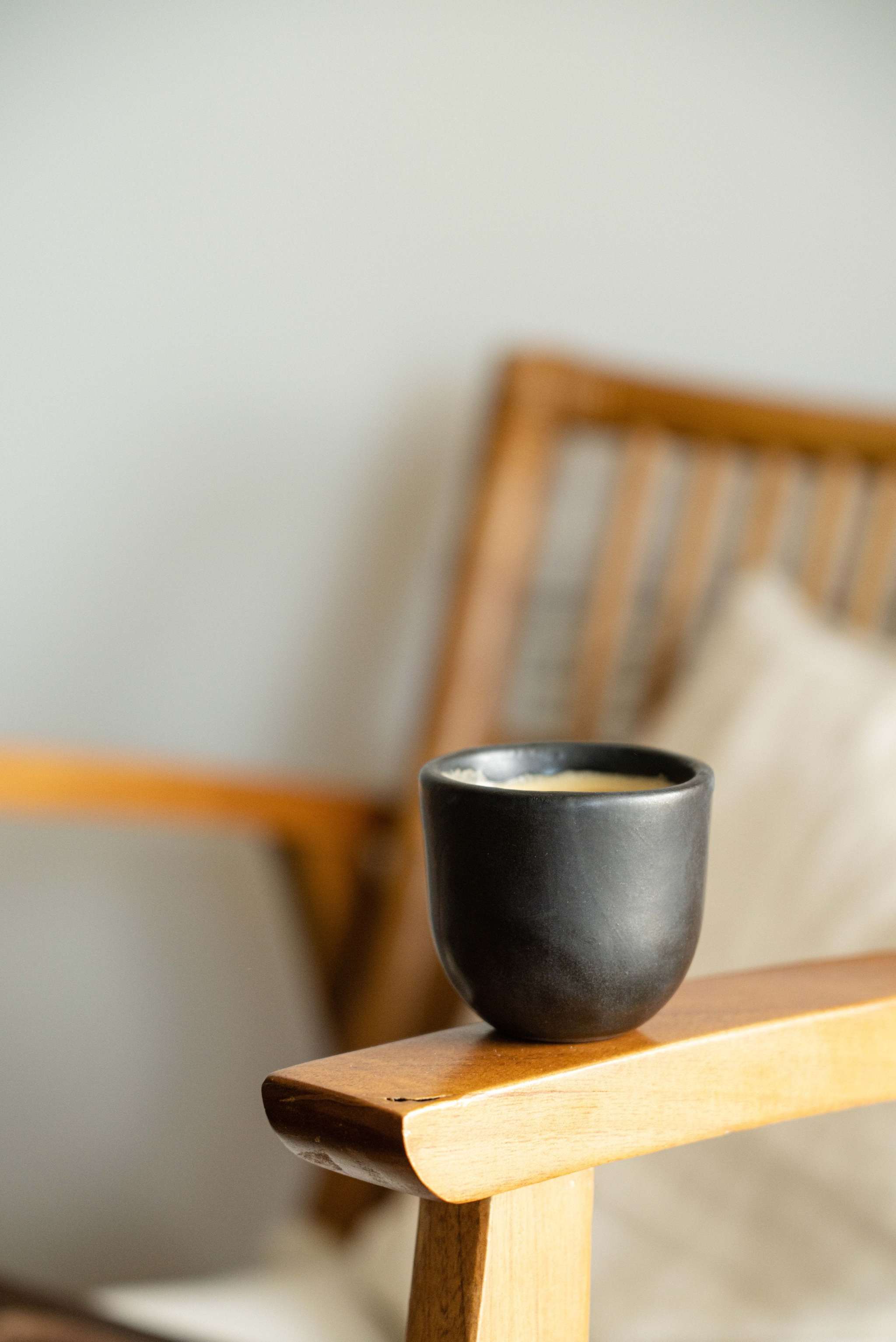 Black Espresso Cup - Handmade Stoneware Espresso Cup