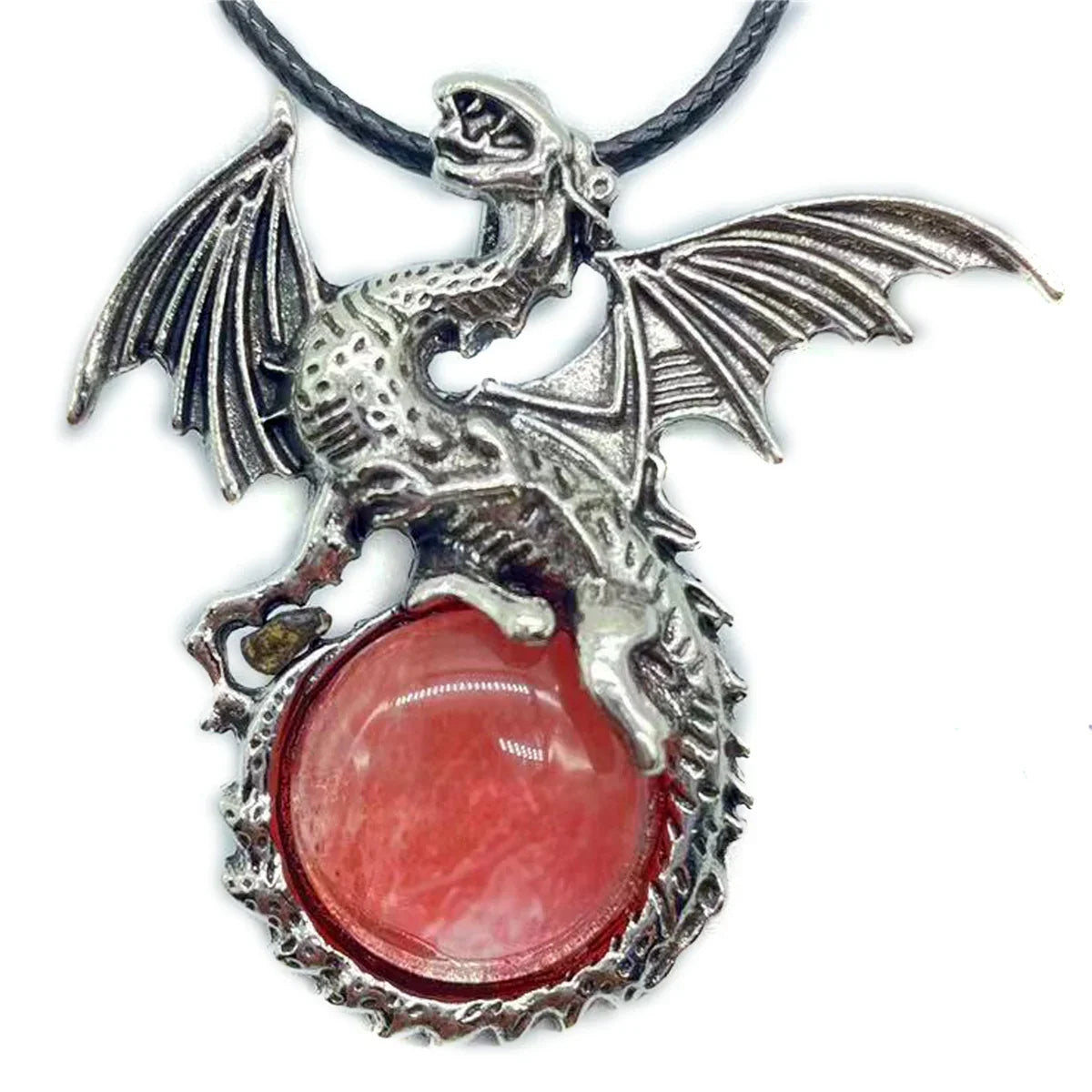 Crystal Circle Dragon Necklaces