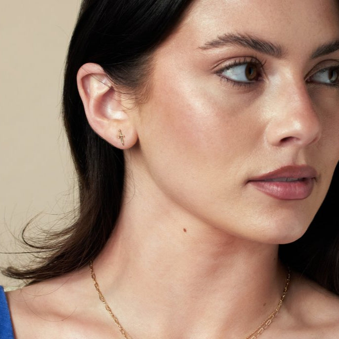 Gold Dagger Studs