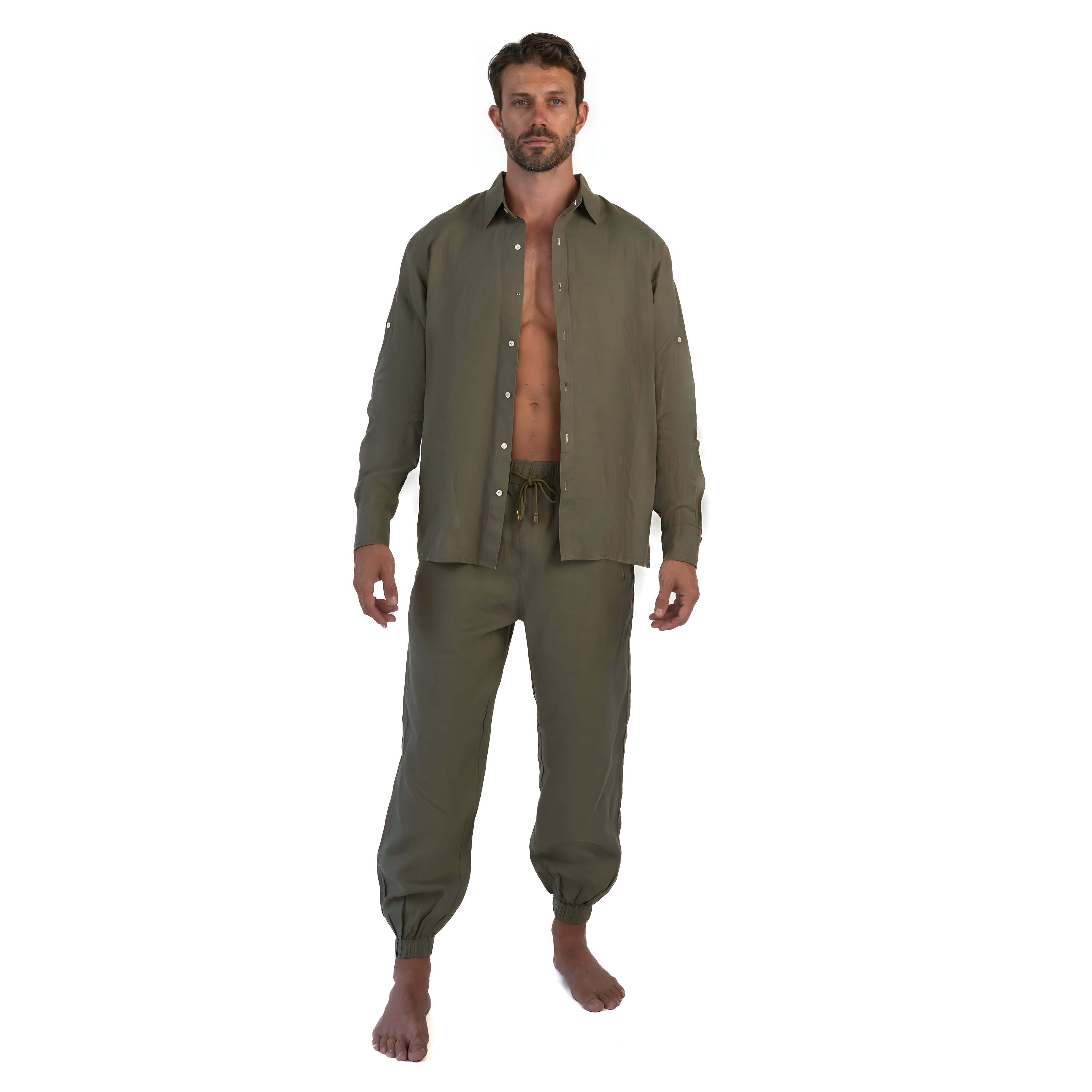 Linen Shirt / Khaki Green by East x East