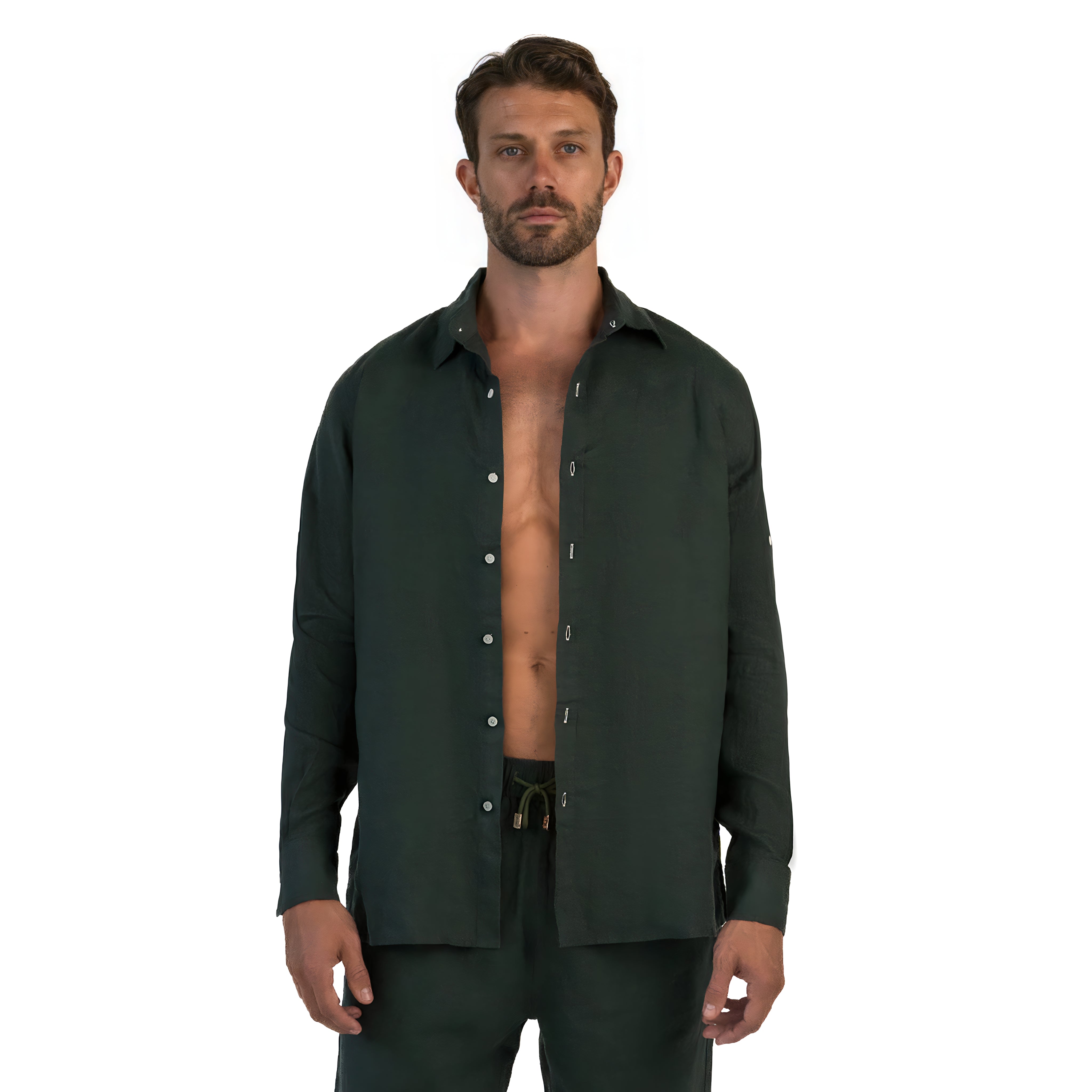 Linen Shirt / Dark Green by East x East
